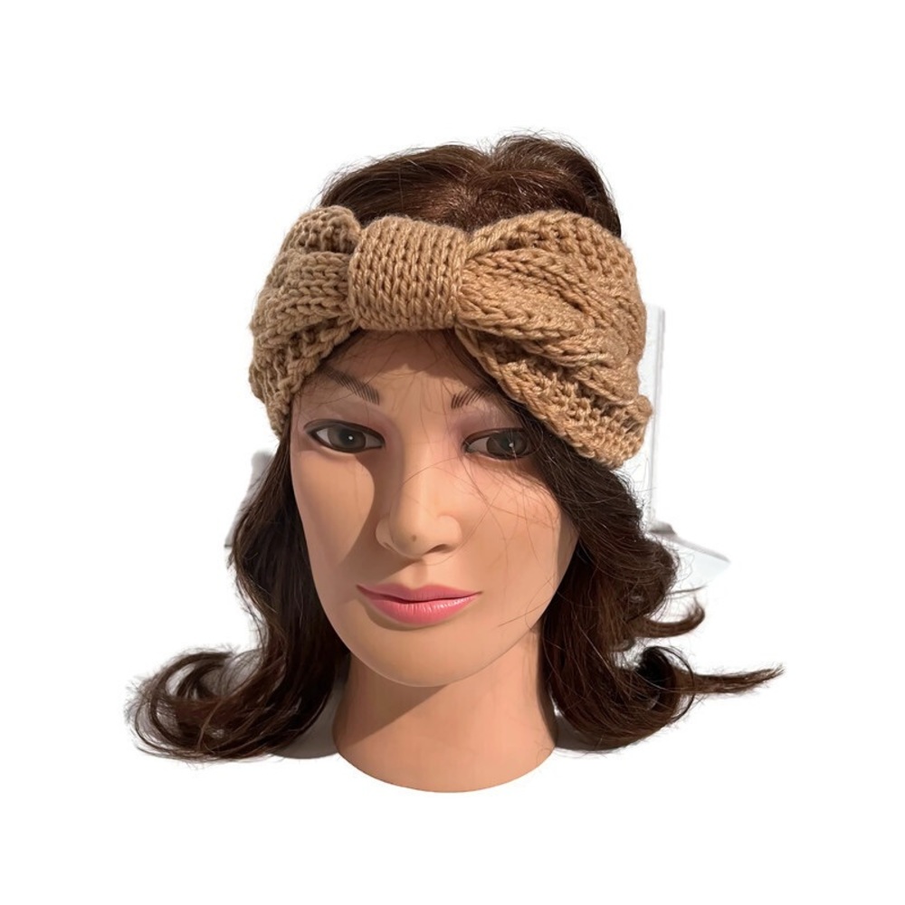 Tan Braided Winter Stretch Headbands